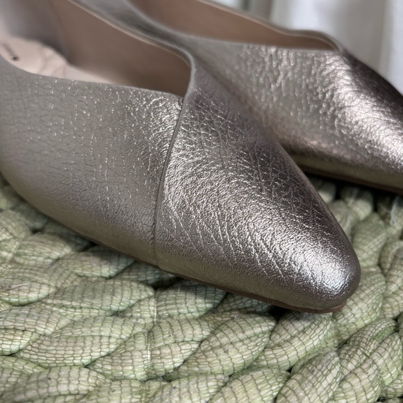 BIRDIES Goldfinch Champagne Gold Nappa Leather Point Toe Ballet Flat Size 11 - Picture 8 of 14